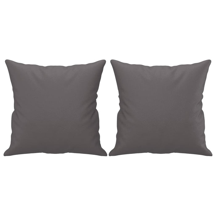 Set de canapele cu perne, 4 piese, gri, piele ecologică - WALTI WALTI