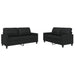 Set de canapele cu perne, 2 piese, negru, piele ecologică - WALTI WALTI