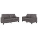 Set de canapele cu perne, 2 piese, gri, piele ecologică - WALTI WALTI