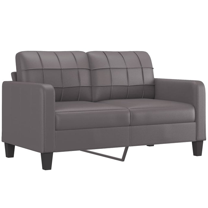 Set de canapele cu perne, 2 piese, gri, piele ecologică - WALTI WALTI