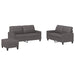 Set de canapele cu perne, 3 piese, gri, piele ecologică - WALTI WALTI