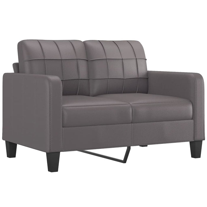 Set de canapele cu perne, 3 piese, gri, piele ecologică - WALTI WALTI
