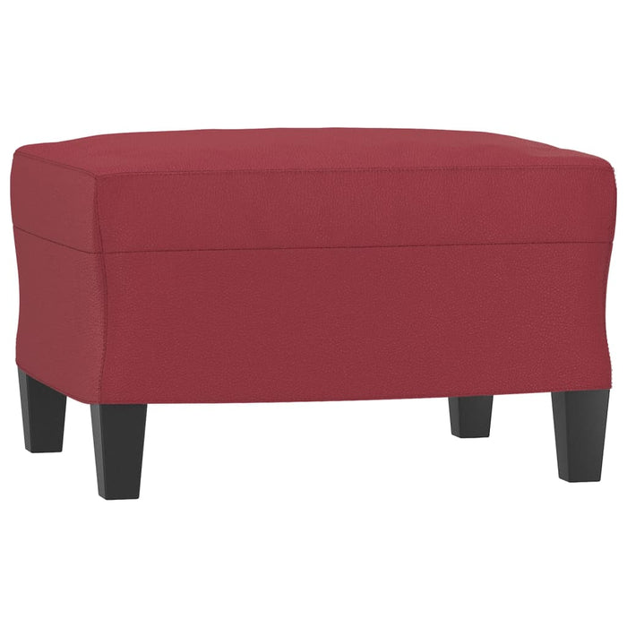 Set de canapele cu perne, 3 piese, roșu vin, piele ecologică WALTI
