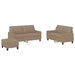 Set de canapele cu perne, 3 piese, cappuccino, piele ecologică - WALTI WALTI