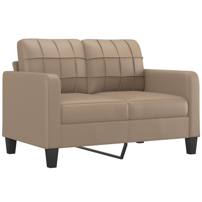 Set de canapele cu perne, 3 piese, cappuccino, piele ecologică - WALTI WALTI