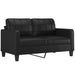 Set de canapele cu perne, 2 piese, negru, piele ecologică - WALTI WALTI