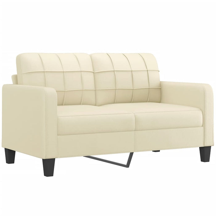 Set de canapele cu perne, 2 piese, crem, piele ecologică - WALTI WALTI