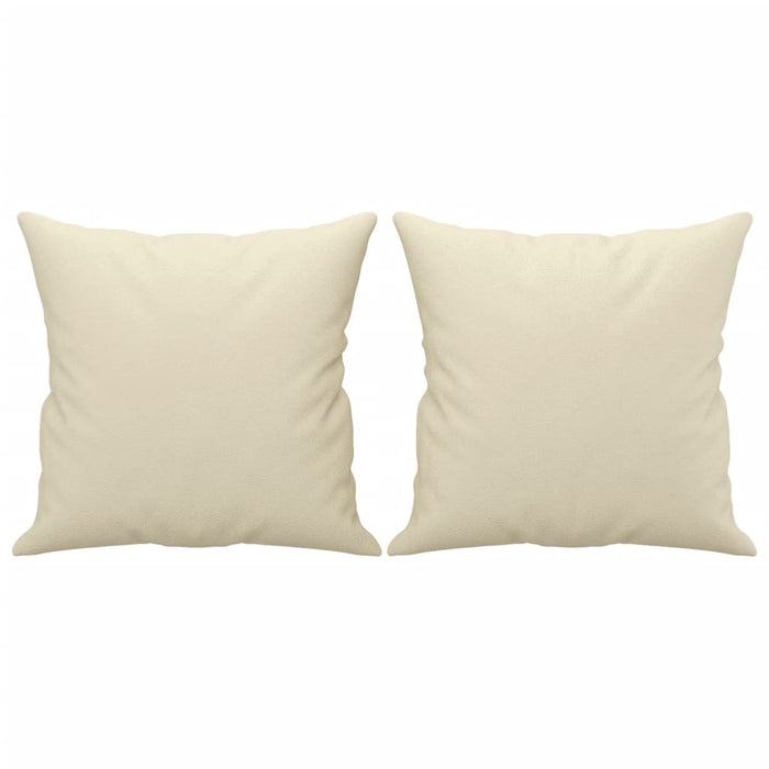 Set de canapele cu perne, 2 piese, crem, piele ecologică - WALTI WALTI