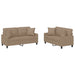 Set de canapele cu perne, 2 piese, cappuccino, piele ecologică - WALTI WALTI