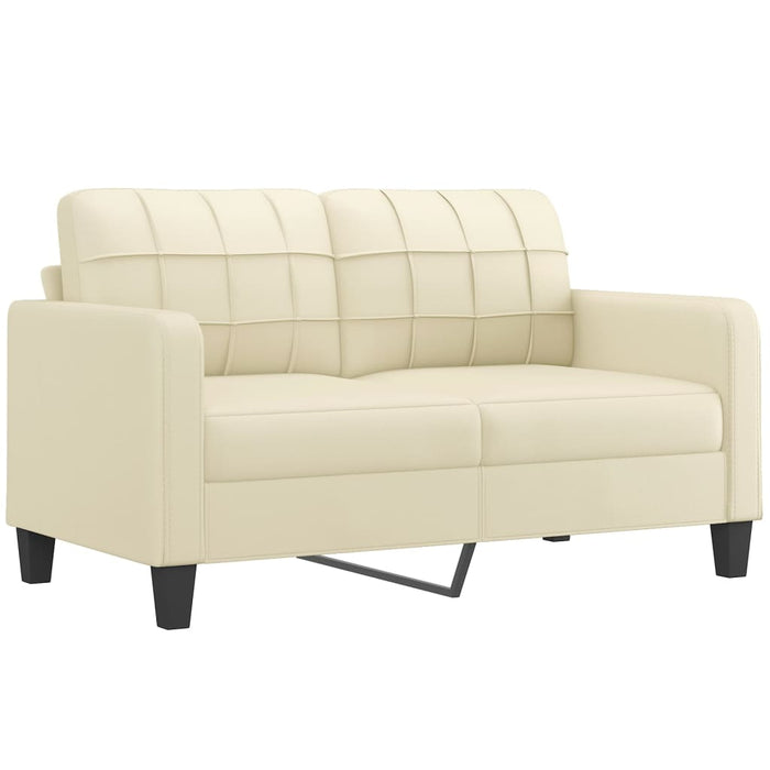 Set de canapele cu perne, 3 piese, crem, piele ecologică - WALTI WALTI