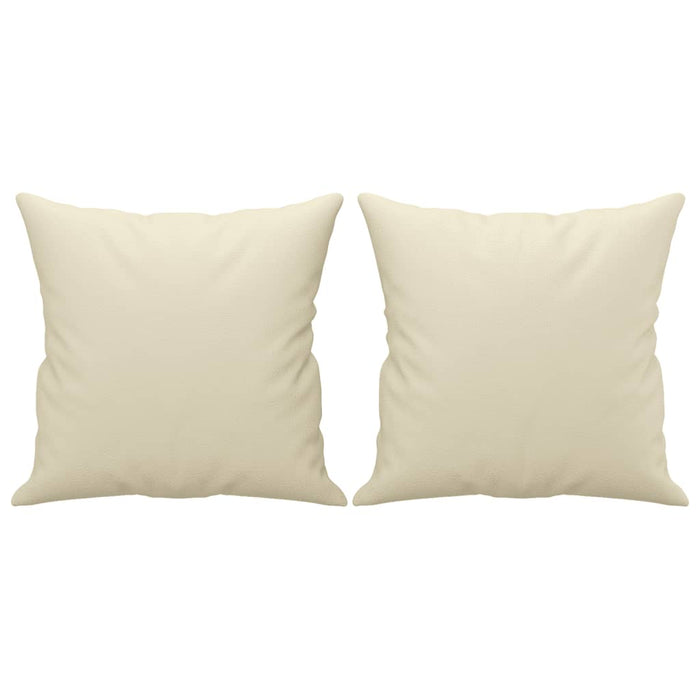Set de canapele cu perne, 3 piese, crem, piele ecologică - WALTI WALTI