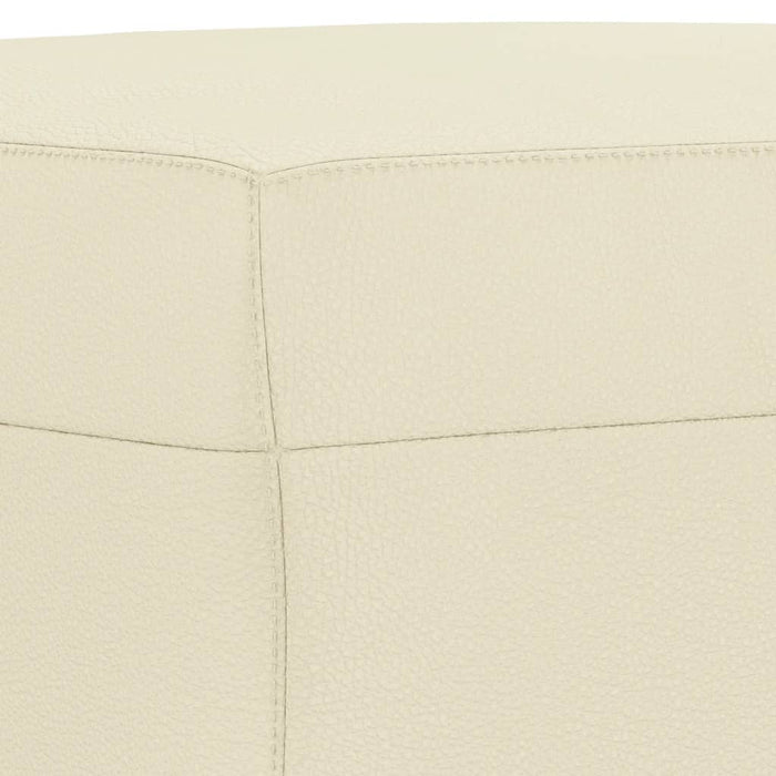 Set de canapele cu perne, 3 piese, crem, piele ecologică - WALTI WALTI