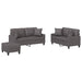 Set de canapele cu perne, 3 piese, gri, piele ecologică - WALTI WALTI