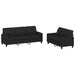 Set de canapele cu perne, 2 piese, negru, piele ecologică - WALTI WALTI