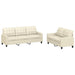 Set de canapele cu perne, 2 piese, crem, piele ecologică - WALTI WALTI