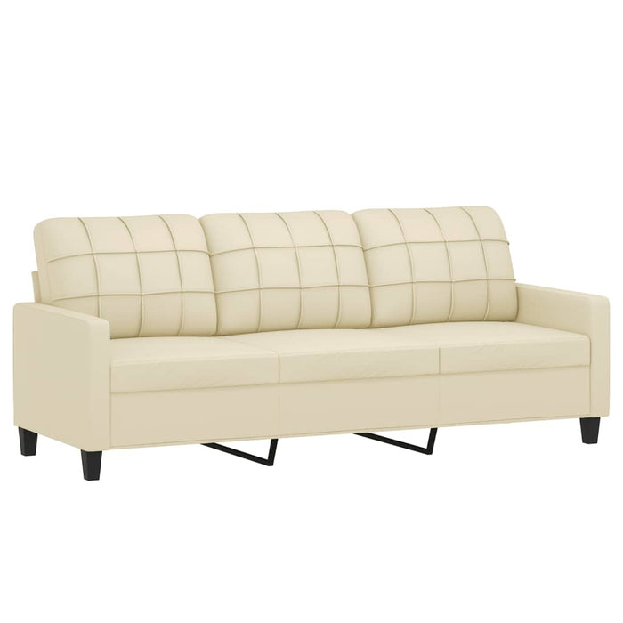 Set de canapele cu perne, 2 piese, crem, piele ecologică - WALTI WALTI