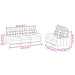 Set de canapele cu perne, 2 piese, crem, piele ecologică - WALTI WALTI