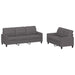Set de canapele cu perne, 2 piese, gri, piele ecologică - WALTI WALTI