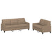 Set de canapele cu perne, 2 piese, cappuccino, piele ecologică - WALTI WALTI