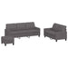 Set de canapele cu perne, 3 piese, gri, piele ecologică - WALTI WALTI