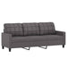Set de canapele cu perne, 3 piese, gri, piele ecologică - WALTI WALTI
