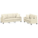Set de canapele cu perne, 2 piese, crem, piele ecologică - WALTI WALTI