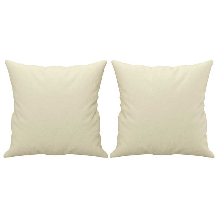 Set de canapele cu perne, 2 piese, crem, piele ecologică - WALTI WALTI