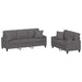Set de canapele cu perne, 2 piese, gri, piele ecologică - WALTI WALTI
