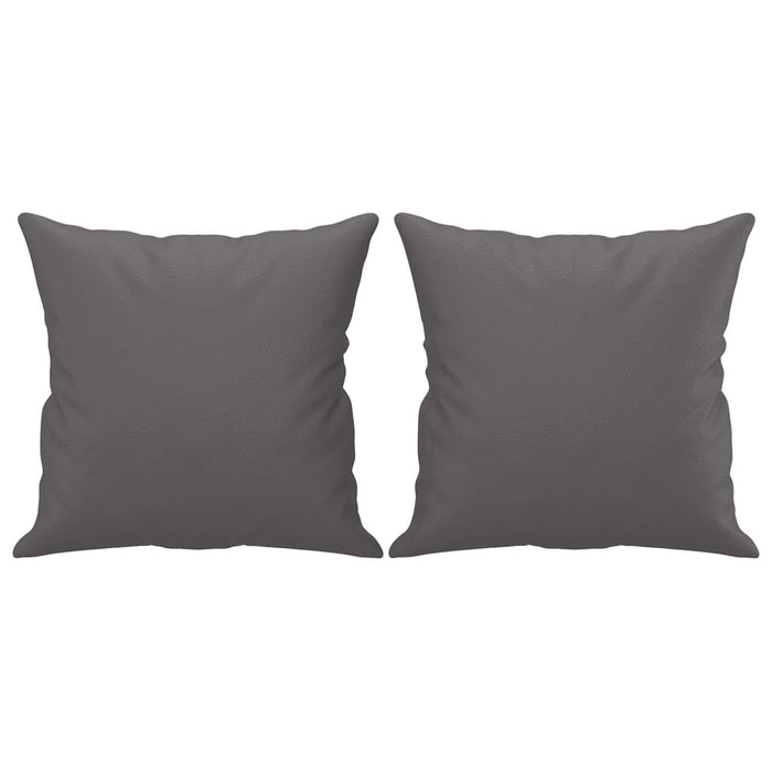 Set de canapele cu perne, 2 piese, gri, piele ecologică - WALTI WALTI