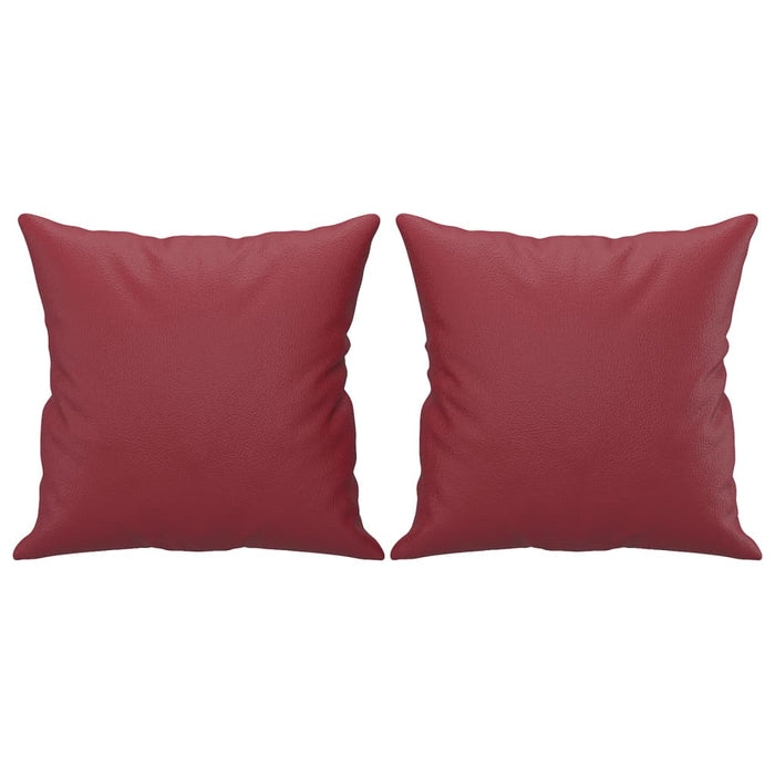 Set de canapele cu perne, 2 piese, roșu vin, piele ecologică WALTI