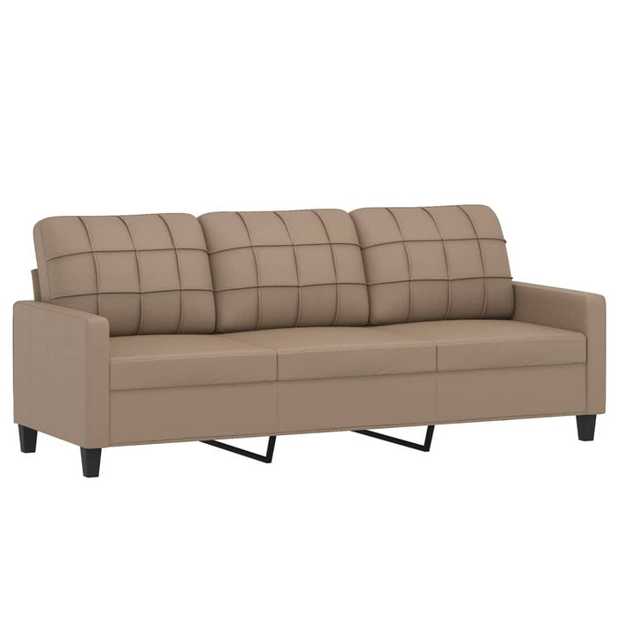 Set de canapele cu perne, 2 piese, cappuccino, piele ecologică - WALTI WALTI