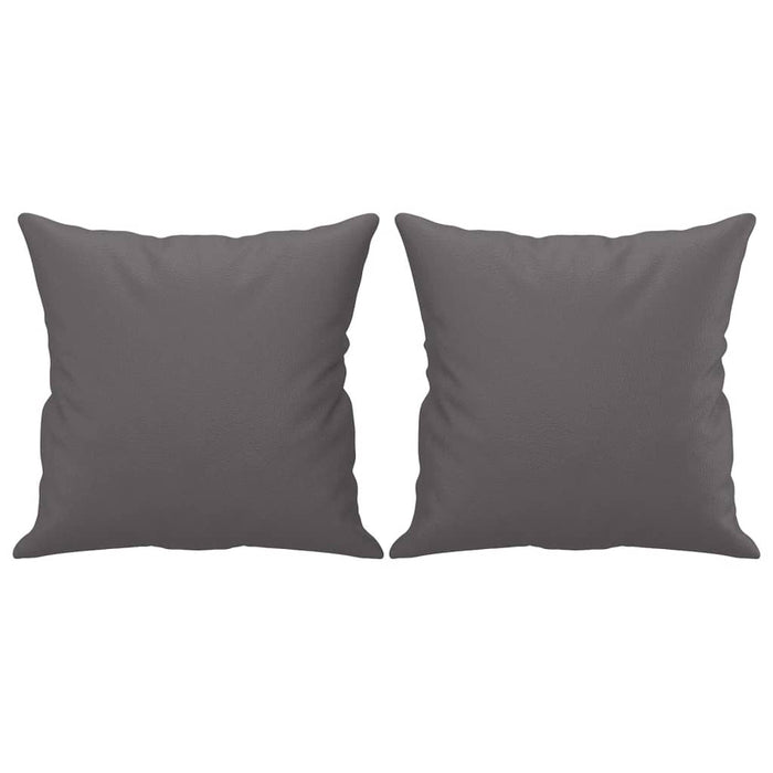 Set de canapele cu perne, 3 piese, gri, piele ecologică - WALTI WALTI