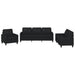 Set de canapele cu perne, 3 piese, negru, piele ecologică - WALTI WALTI