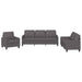Set de canapele cu perne, 3 piese, gri, piele ecologică - WALTI WALTI