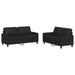 Set de canapele cu perne, 2 piese, negru, piele ecologică - WALTI WALTI