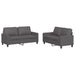 Set de canapele cu perne, 2 piese, gri, piele ecologică - WALTI WALTI