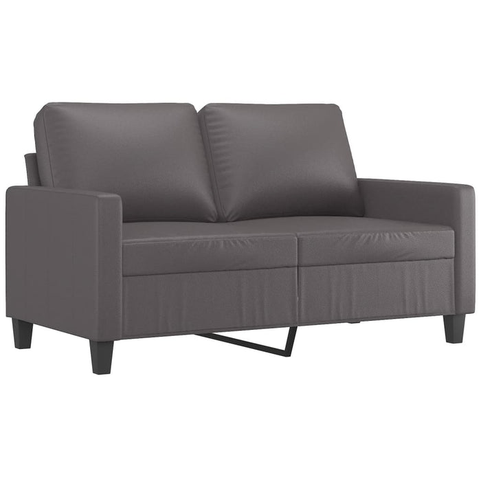 Set de canapele cu perne, 2 piese, gri, piele ecologică - WALTI WALTI