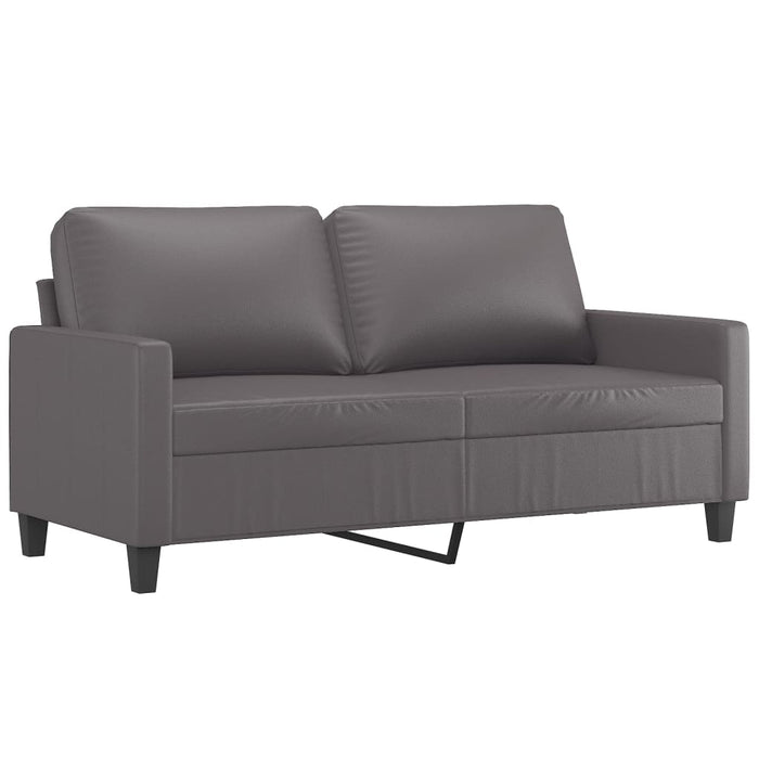 Set de canapele cu perne, 2 piese, gri, piele ecologică - WALTI WALTI