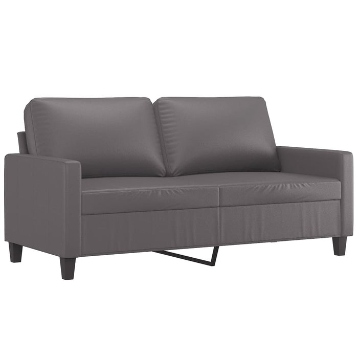 Set de canapele cu perne, 3 piese, gri, piele ecologică - WALTI WALTI