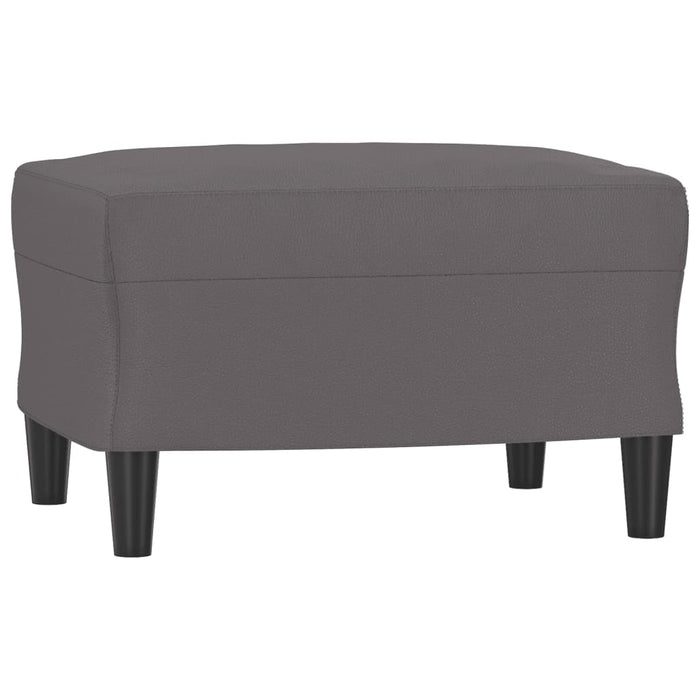 Set de canapele cu perne, 3 piese, gri, piele ecologică - WALTI WALTI