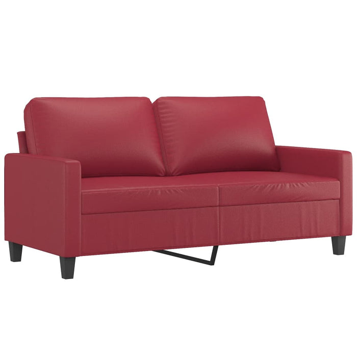 Set de canapele cu perne, 3 piese, roșu vin, piele ecologică WALTI