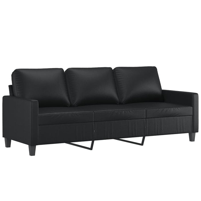 Set de canapele cu perne, 2 piese, negru, piele ecologică - WALTI WALTI