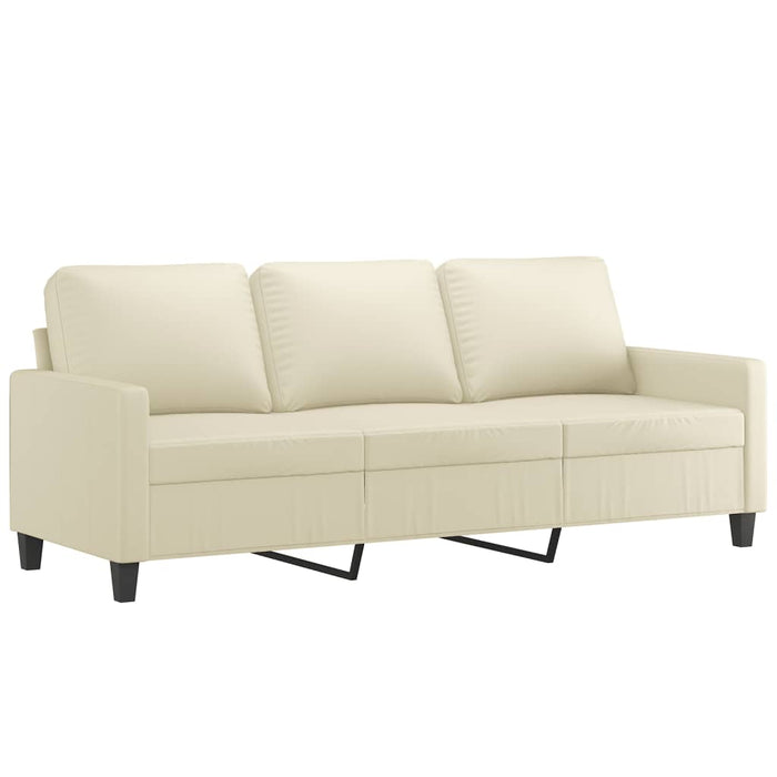 Set de canapele cu perne, 2 piese, crem, piele ecologică - WALTI WALTI
