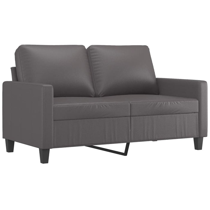 Set de canapele cu perne, 3 piese, gri, piele ecologică - WALTI WALTI
