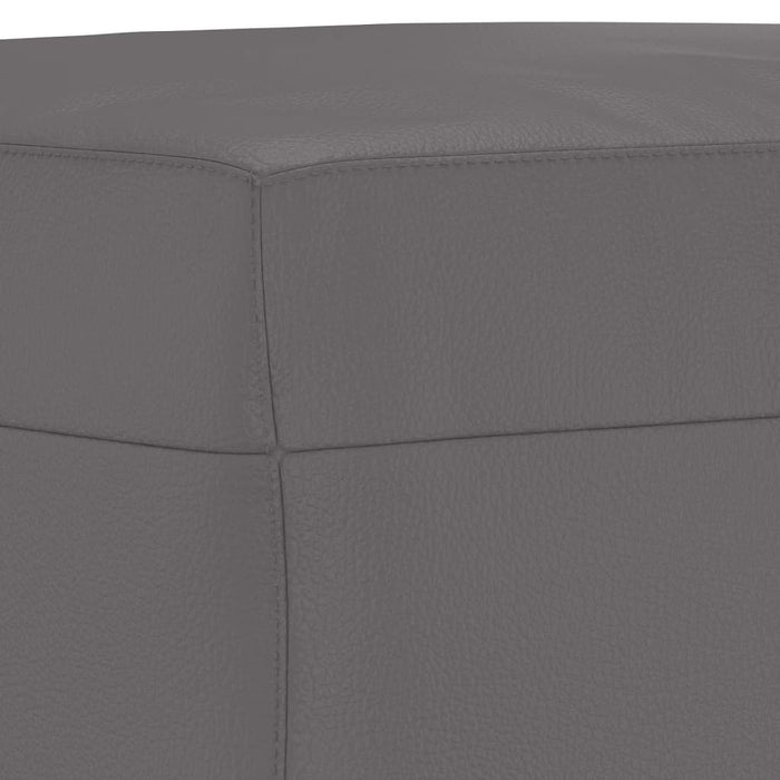 Set de canapele cu perne, 3 piese, gri, piele ecologică - WALTI WALTI