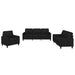 Set de canapele cu perne, 3 piese, negru, textil - WALTI WALTI