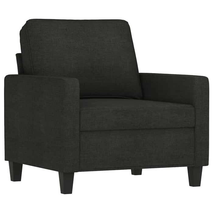 Set de canapele cu perne, 3 piese, negru, textil - WALTI WALTI