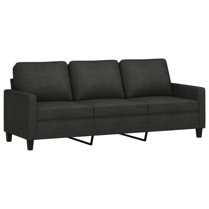 Set de canapele cu perne, 3 piese, negru, textil - WALTI WALTI