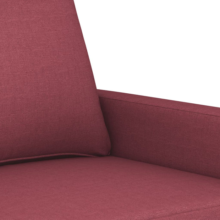 Set canapea cu perne, 3 piese, roșu vin, material textil - WALTI WALTI