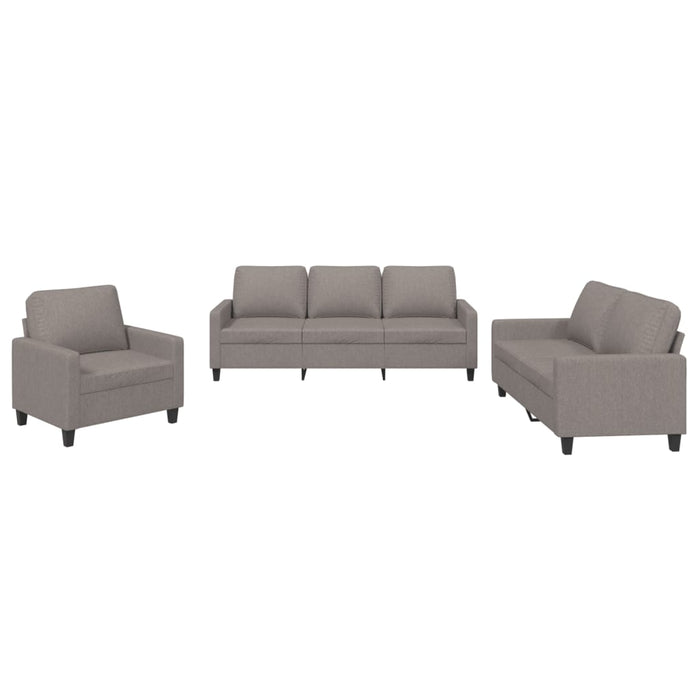 Set de canapea cu perne, 3 piese, gri taupe, material textil - WALTI WALTI